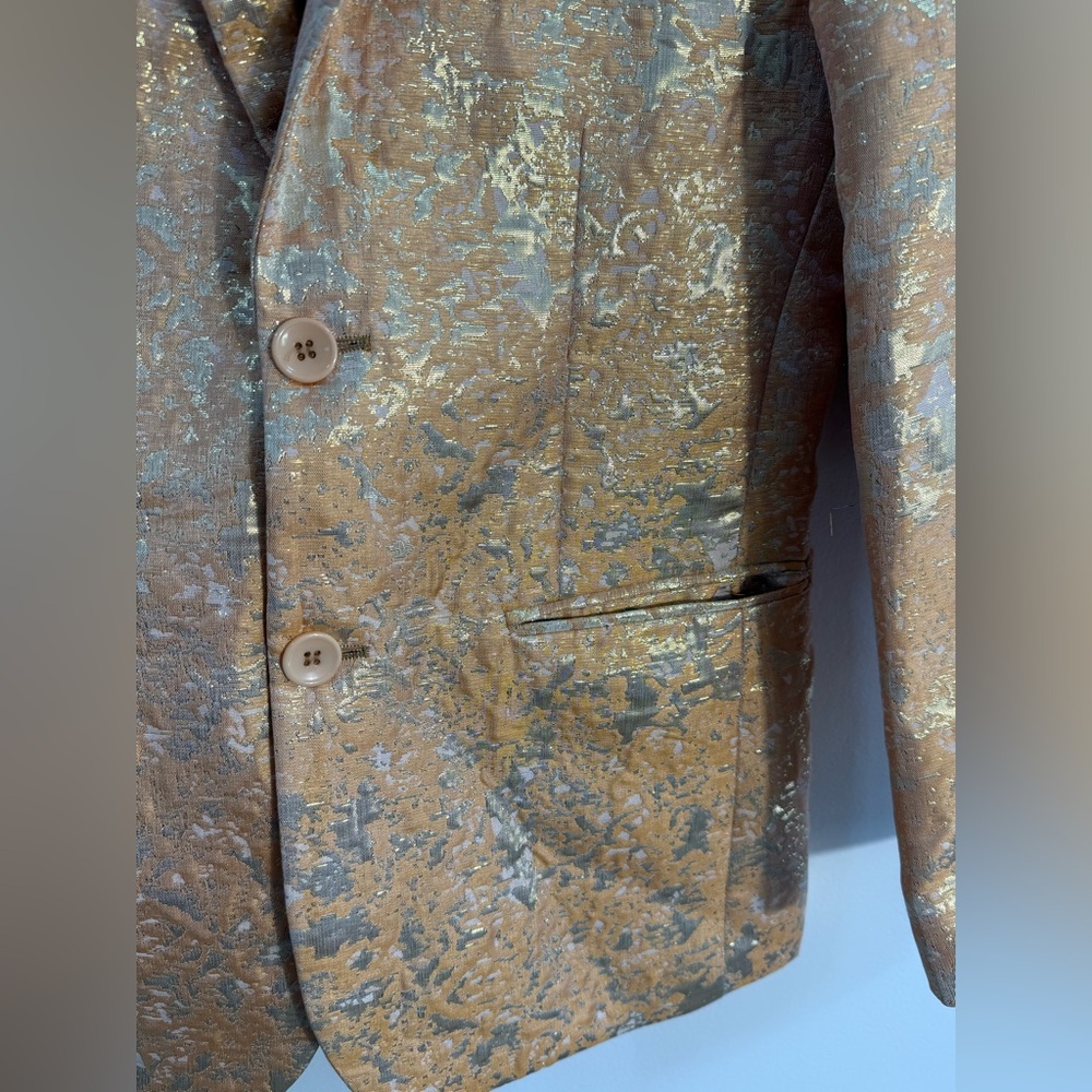 Gold Metallic Blazer - Luxe Evening Sport Coat brand new - Picture 8 of 14